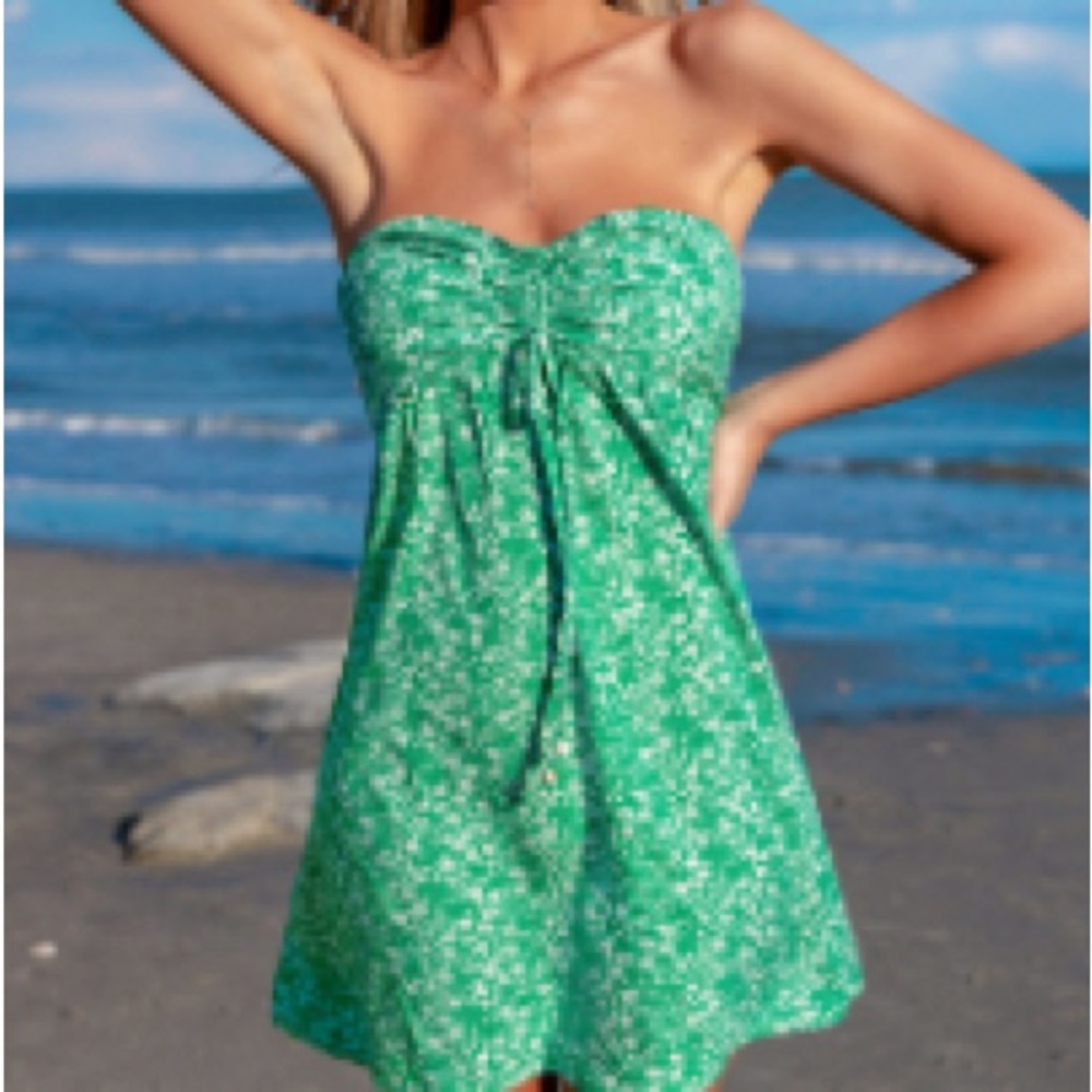 CUPSHE Green Ditsy Sweetheart Mini Dress